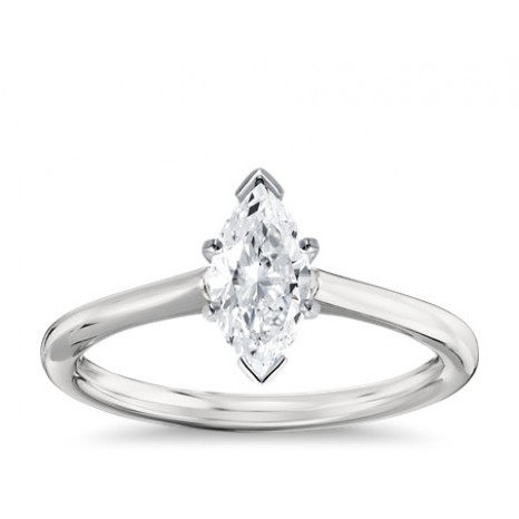 Marquise Cut Solitaire Engagement Ring in 14K White Gold